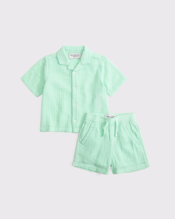 toddler gauze set, Mint Green view 1