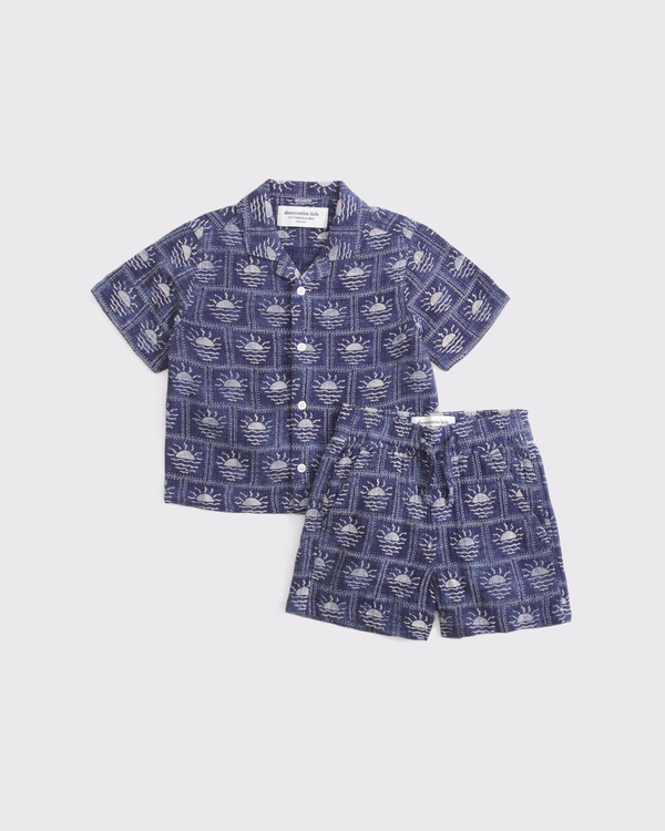 toddler gauze set, Navy Pattern view 2