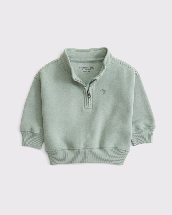 baby quarter zip sweatshirt, Cool Sage view 1