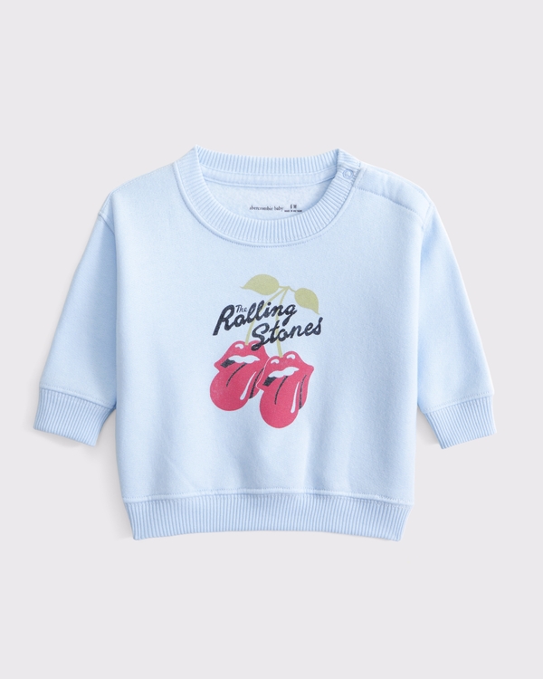 baby rolling stones graphic crew sweatshirt, Light Sky view 1