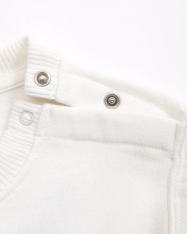 baby bronco graphic crew sweatshirt, Cream view 2