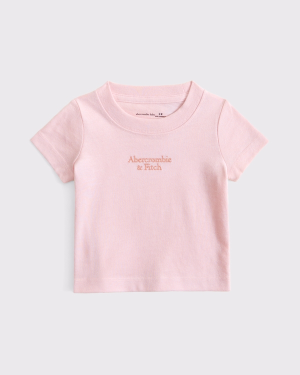 baby essential logo crew tee, Ballet Pink view 1