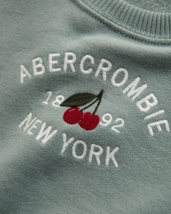 baby graphic logo crew sweatshirt, Sea Gray view 2