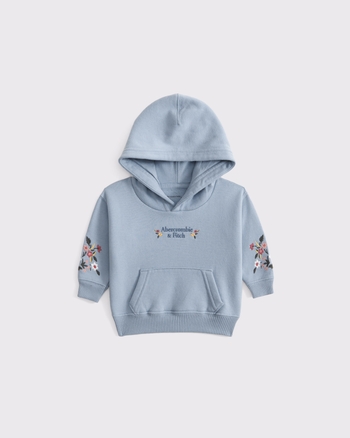 baby embroidered logo popover hoodie