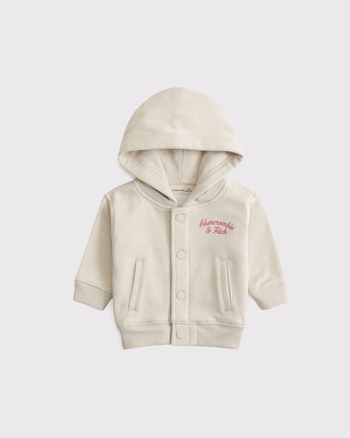 baby hooded logo bomber jacket