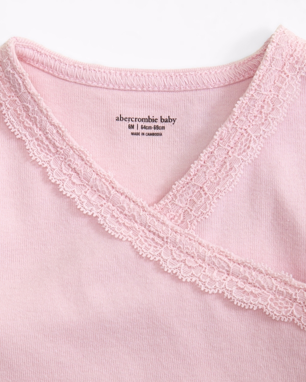 baby lace wrap bodysuit, Baby Pink view 2