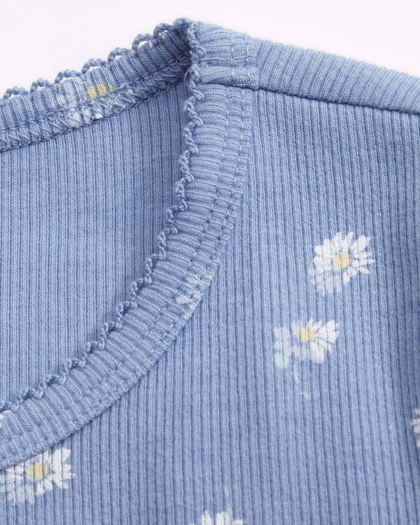 baby lace-trim tee, Blue Pattern view 2