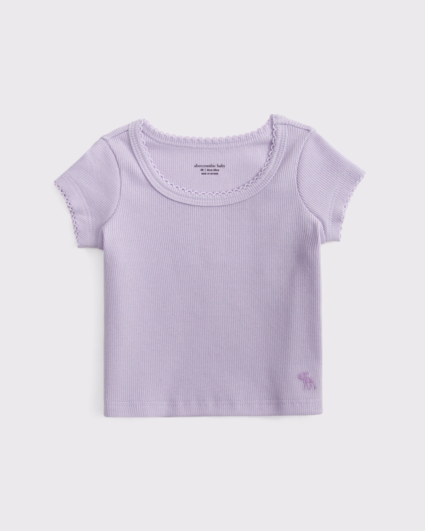 baby lace-trim tee, Lavender Haze view 1