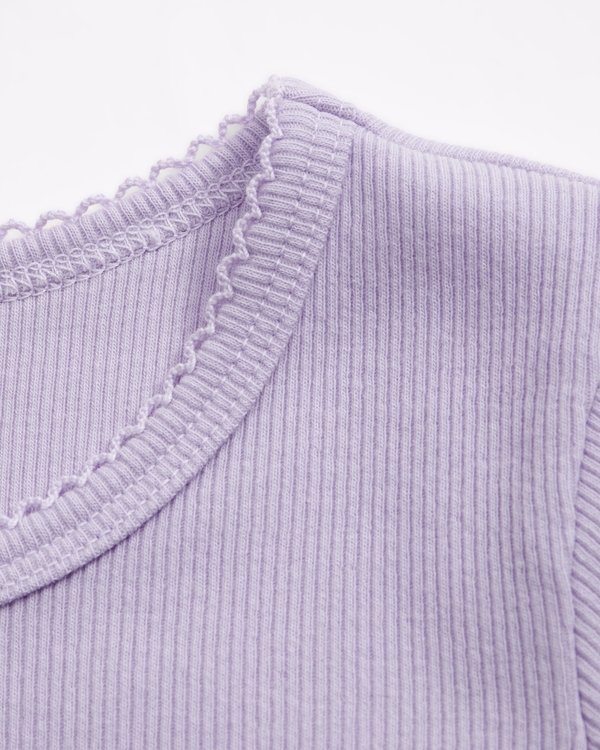 baby lace-trim tee, Lavender Haze view 2