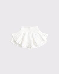 baby smocked waistband ruffle eyelet skort