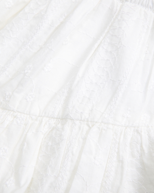baby smocked waistband ruffle eyelet skort, White view 2