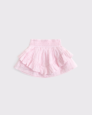baby smocked waistband ruffle eyelet skort