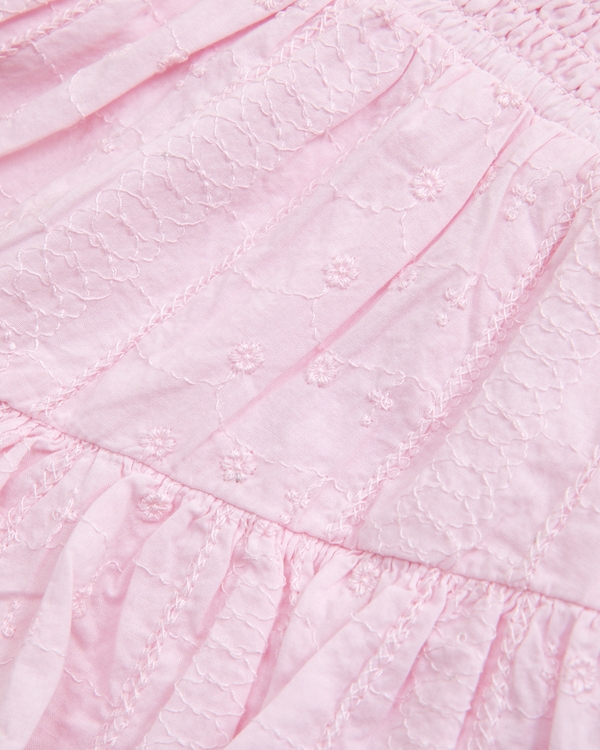baby smocked waistband ruffle eyelet skort, Ballet Pink view 2