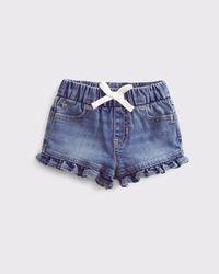 baby embroidered ruffle denim shorts