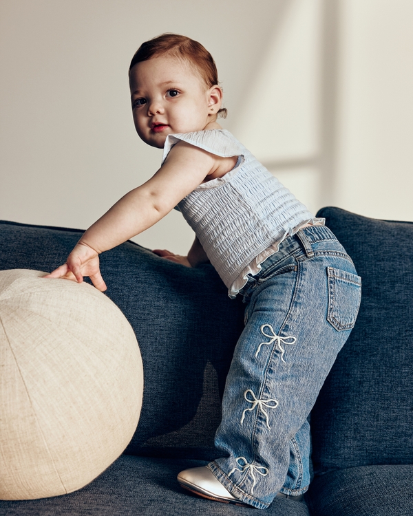 み*様 Andmary Baby ribbon denim baby & toddler baby baggy jeans | baby & toddler baby (NB - 24M