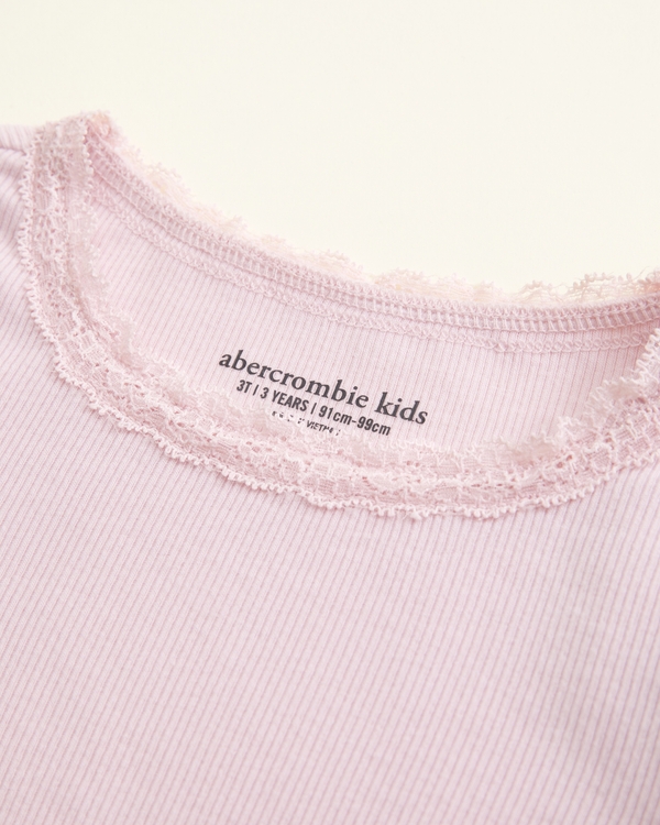toddler lace-trim long-sleeve tee, Ballet Pink view 2