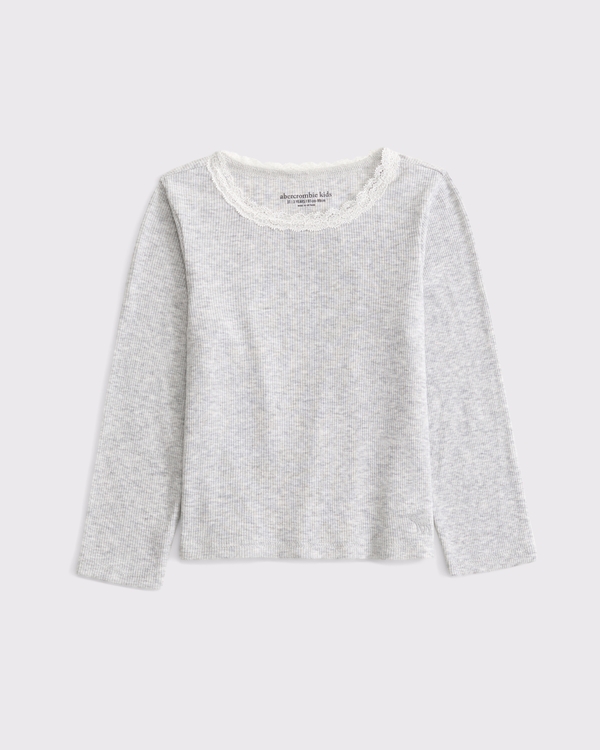 toddler long-sleeve lace-trim tee
