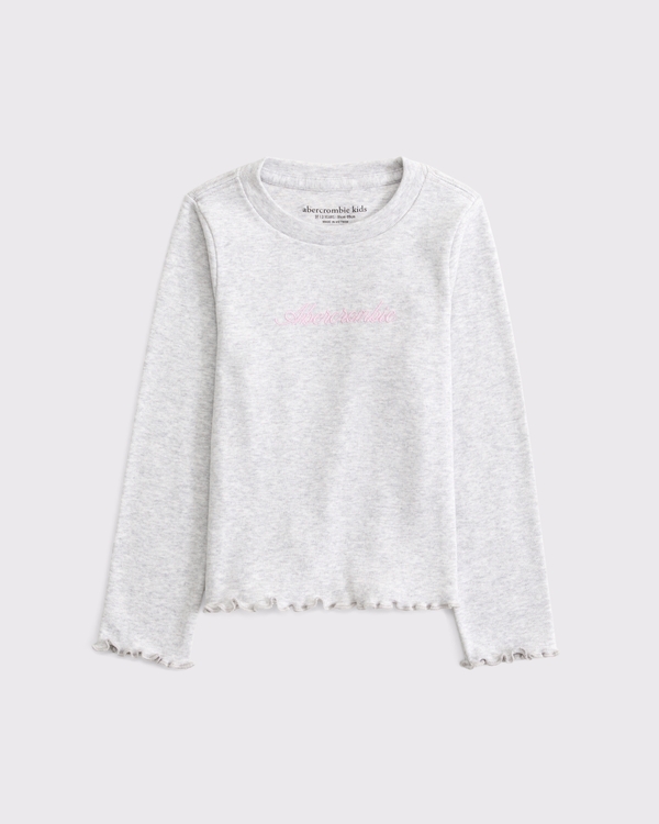 Abercrombie & Fitch toddler lettuce-edge long-sleeve logo tee