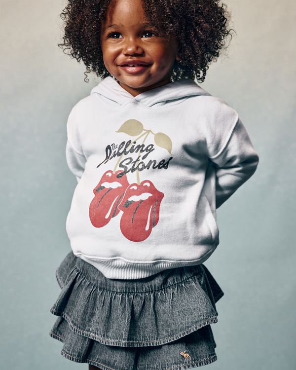 toddler rolling stones graphic popover hoodie, Light Sky view 1
