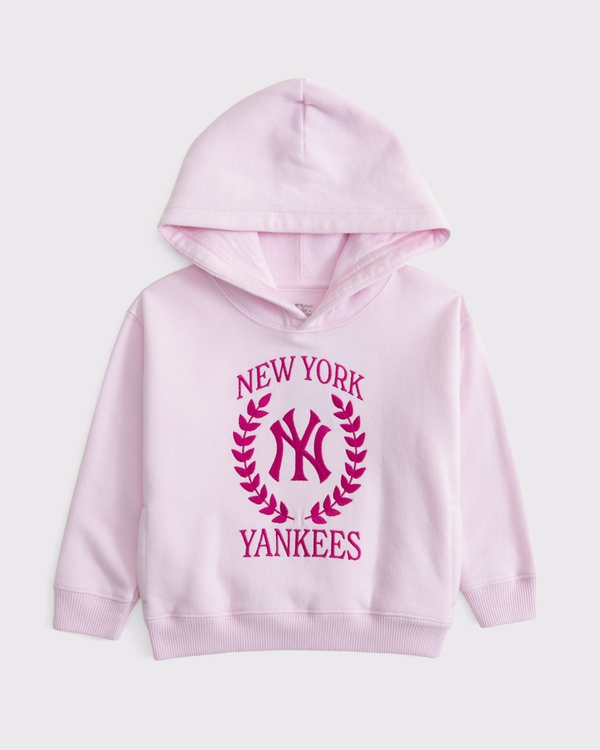 toddler new york yankees graphic popover hoodie, Powder Pink view 1