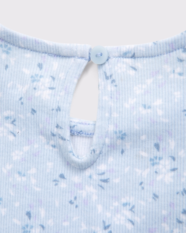 toddler flutter sleeve rib knit top, Light Blue Pattern view 2