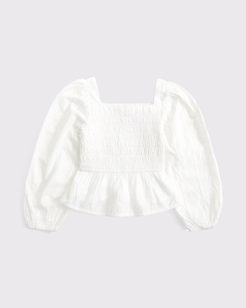 toddler long-sleeve smocked peplum top