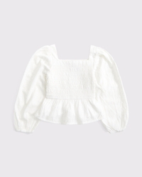 toddler long-sleeve smocked peplum top