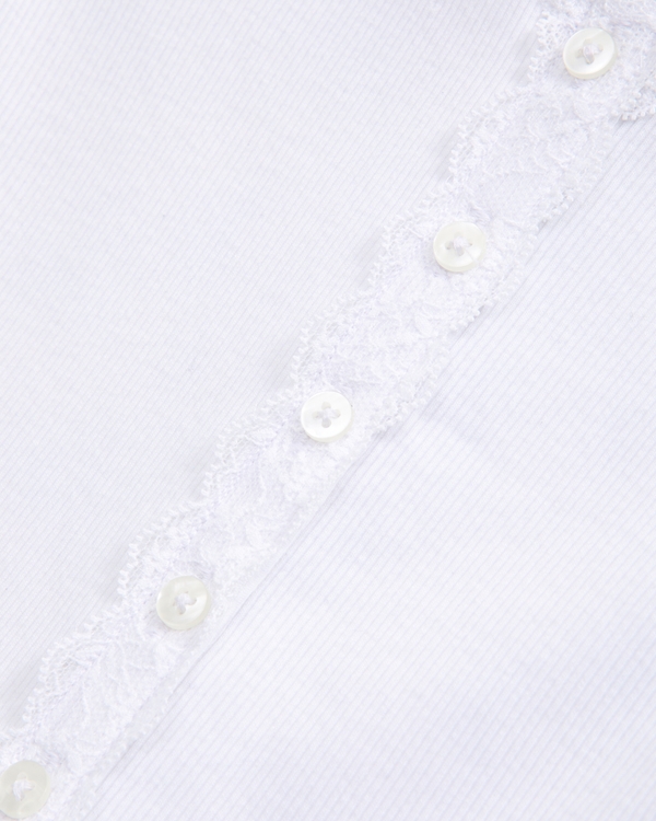 toddler lace-trim button-through top