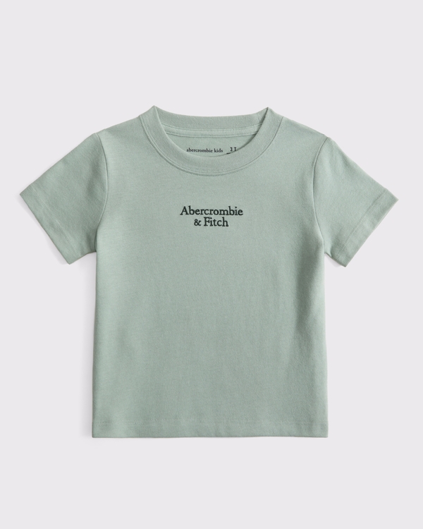 toddler essential logo crew tee, Sea Gray view 1