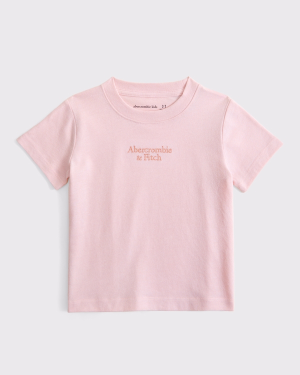 toddler essential logo crew tee, Ballet Pink view 1