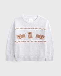 toddler puppy graphic crew sweater