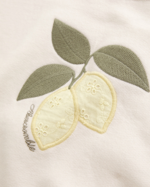 toddler graphic logo crew sweatshirt, Cream view 2