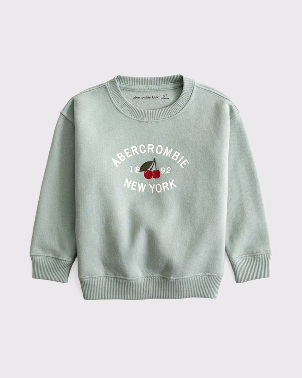 toddler graphic logo crew sweatshirt, Sea Gray view 2