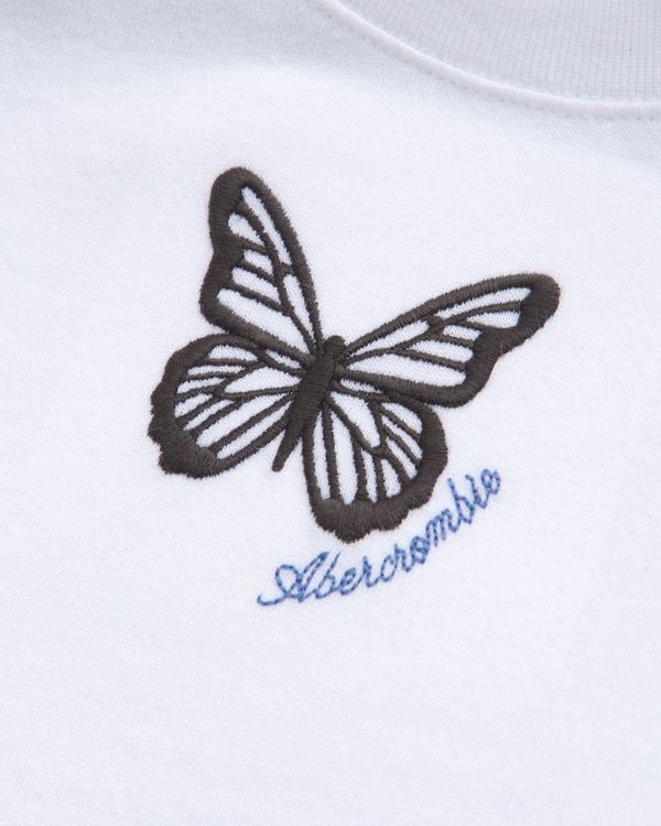 toddler side ruched graphic logo tee, White view 2