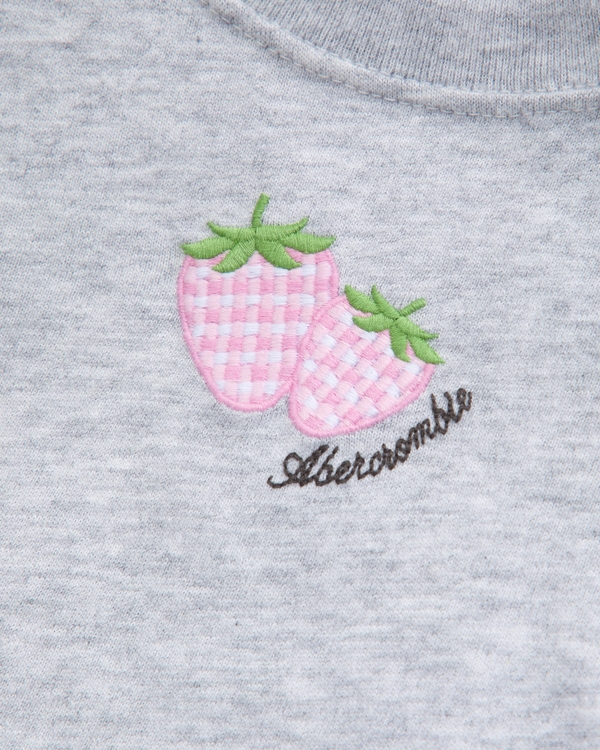 toddler side ruched graphic logo tee, Light Gray view 2