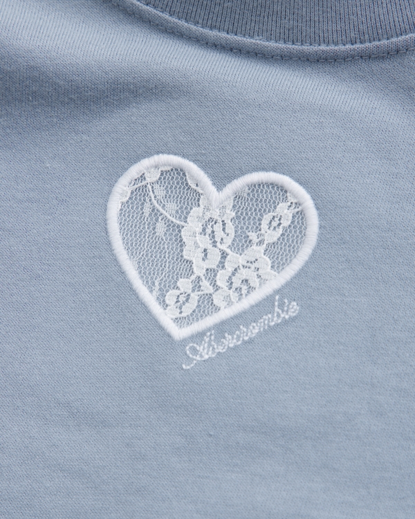 toddler side ruched graphic logo tee, Blue Gray view 2