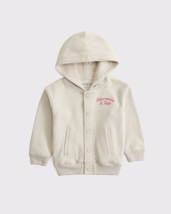 toddler hooded logo bomber jacket