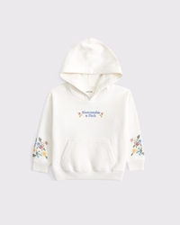 toddler embroidered logo popover hoodie