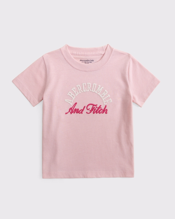 toddler embroidered logo tee, Baby Pink view 1