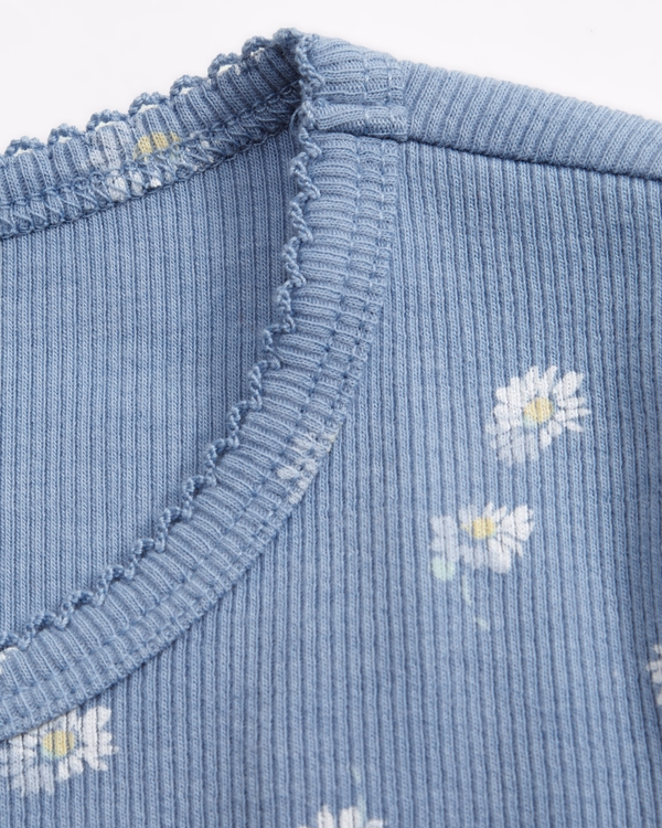 toddler lace-trim tee, Blue Pattern view 2