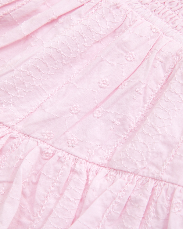 toddler smocked waistband ruffle eyelet skort, Ballet Pink view 2