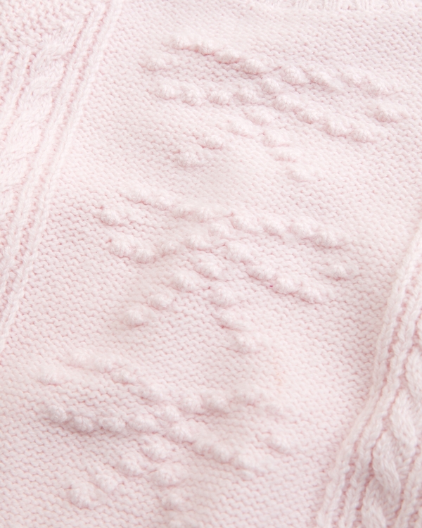baby bow cable sweater and skirt set, Light Pink view 2