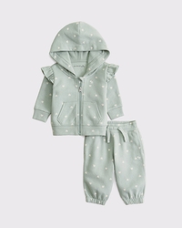 baby flutter sleeve icon full-zip hoodie set
