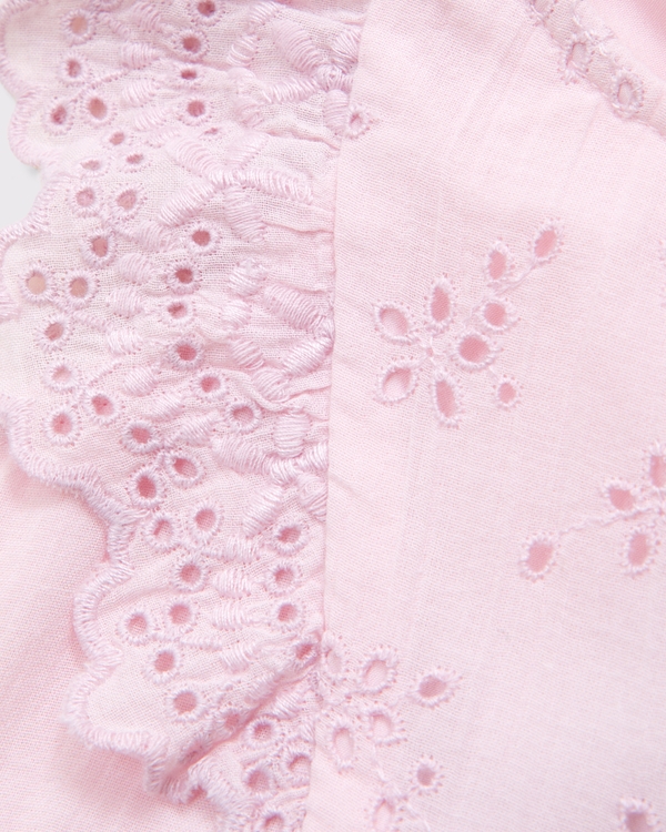 baby flutter sleeve eyelet jumpsuit, Ballet Pink view 2
