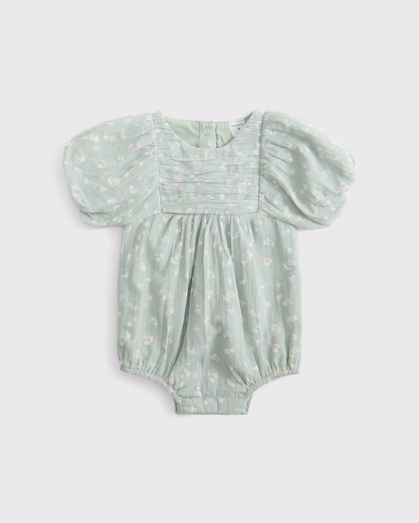 baby emerson bubble romper, Sea Gray Floral view 1