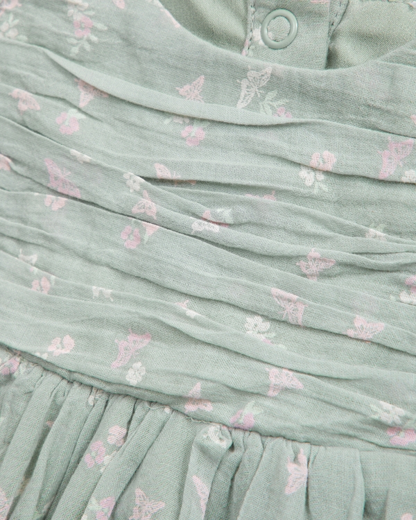 baby emerson bubble romper, Sea Gray Floral view 2