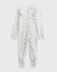 baby ruffle icon footed one-piece