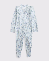 baby ruffle icon footed one-piece