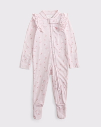 baby ruffle icon footed one-piece