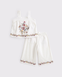 baby embroidered squareneck tank & pants set